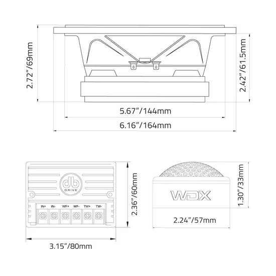 DB Drive WDX65C 6.5" Component Competition Loudspeaker