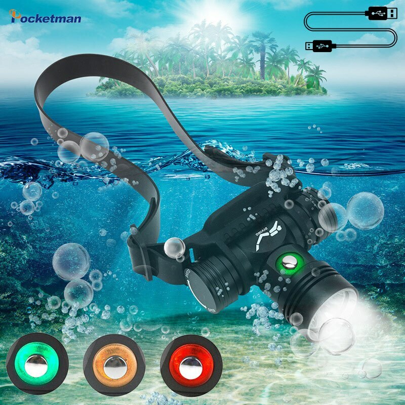 200000LM Diving Headlamp Underwater Headlight Led Scuba Head Flashlight Torch