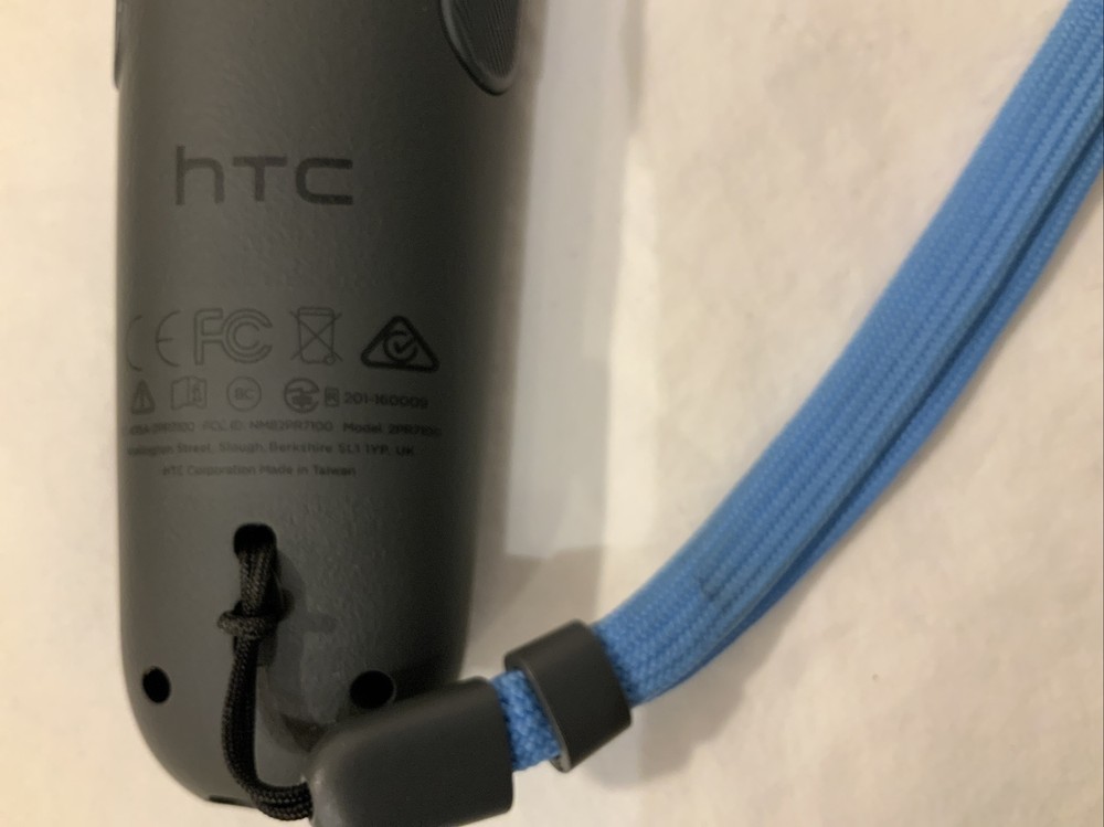 Two (2) HTC Vive Virtual Reality VR Wand Controllers #2PR7100 W/Wriststraps