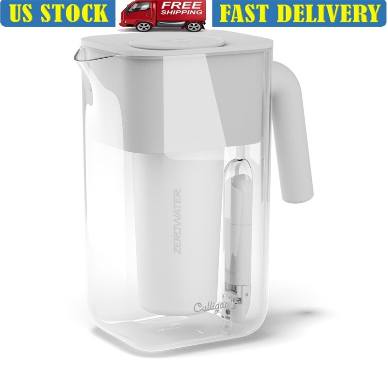 Culligan 10 Cup Water Filtration Pitcher 5 Stage Filter TDS Tester BPA Free New