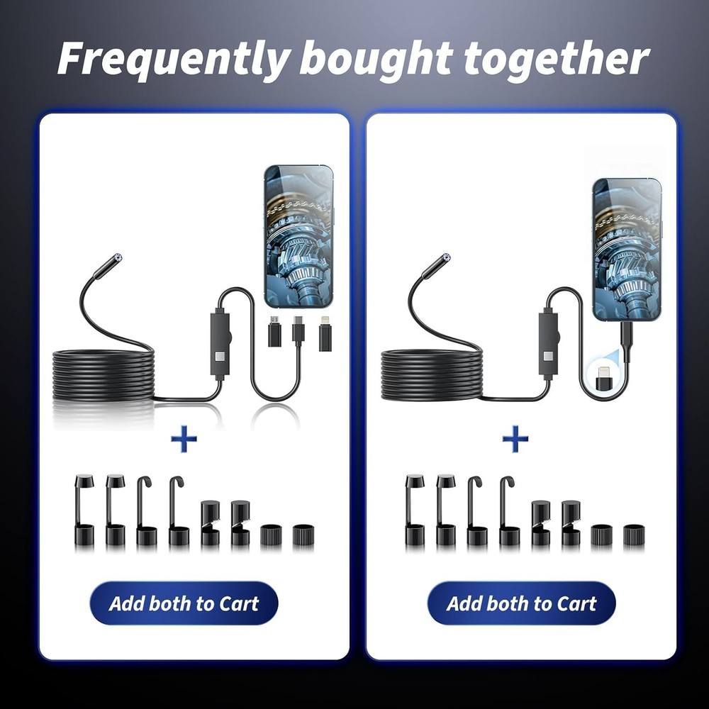 Endoscope 4-Piece Accessories Hook Magnet Side View Mirror Set, 8-Piece Acces...
