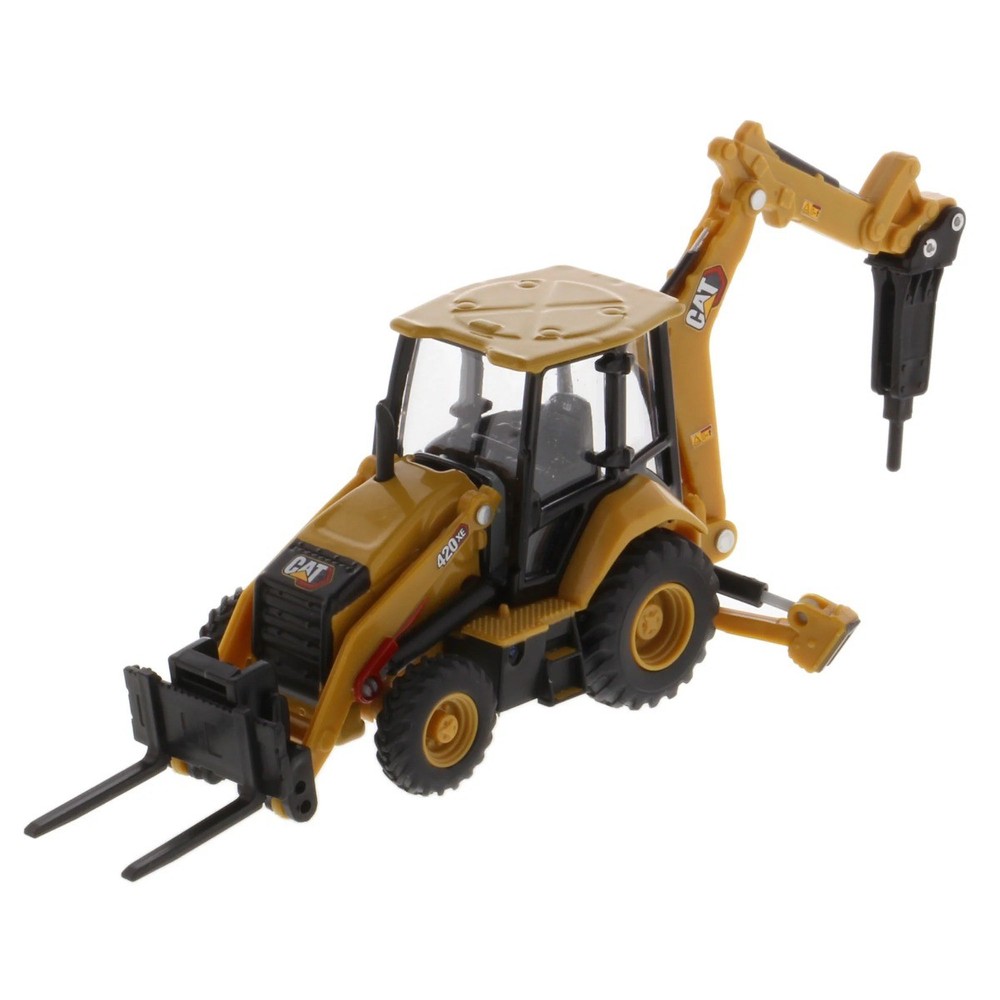 Diecast Masters 85765 Cat 420 XE Backhoe Loader & 4 Tools 1/64 Scale Model