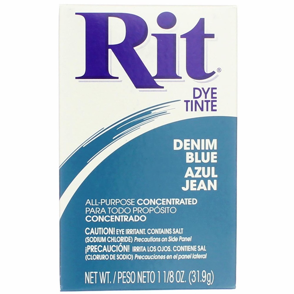 2 Pack Rit All-Purpose Powder Dye, Denim Blue, 1.125 oz