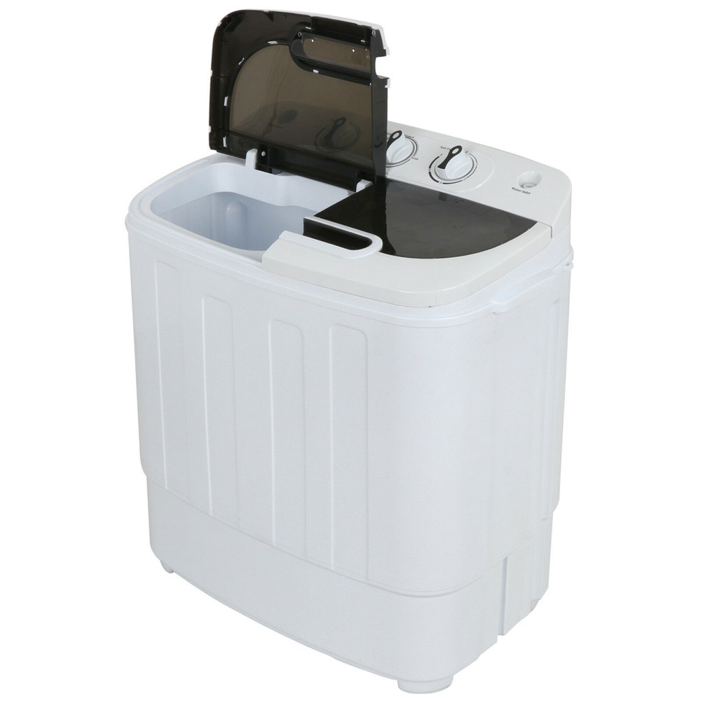 Compact Twin Tub Washing Machine Gravity Drainage Spin-Dry Laundry Washer