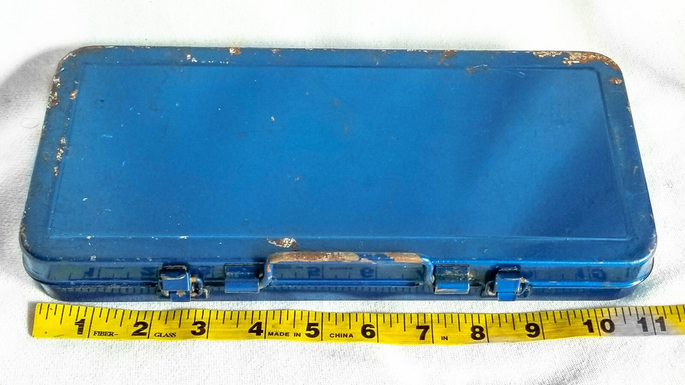Metal Storage Box 11 1/4" X 5 5/8" Metallic Blue