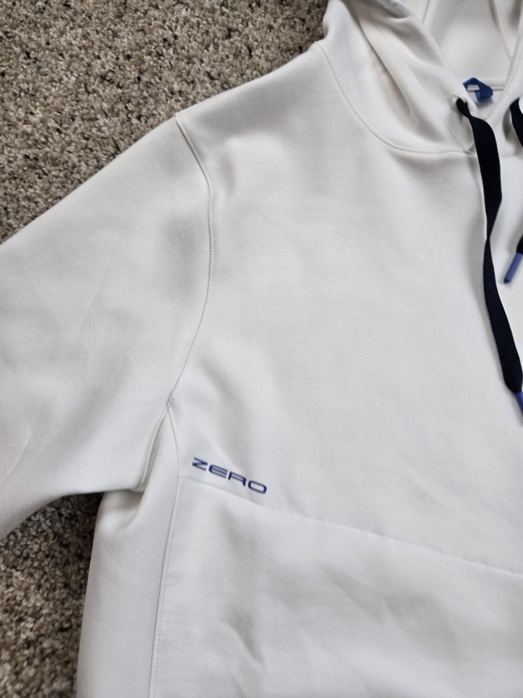 Zero Restriction Golf Hoodie Mens Small White Pullover Fleece Sweatshirt