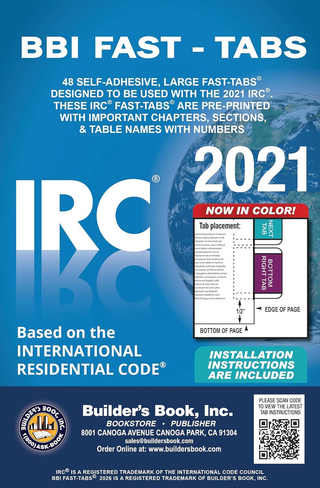 2021 International Residential Code (IRC) Fast Tabs