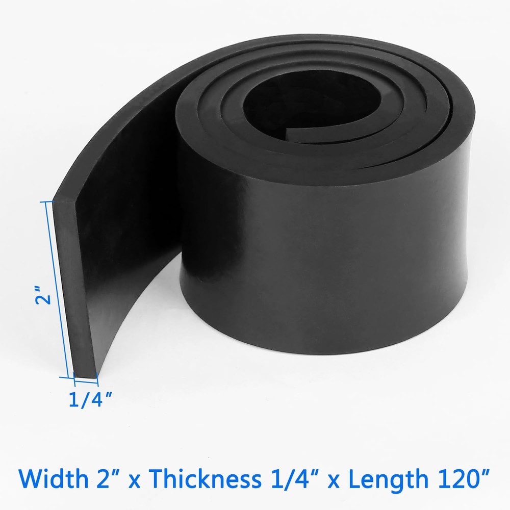 Solid Rubber Strips 2 Wide x 1/4 Thick x 120 Long Neoprene Sheets Rolls