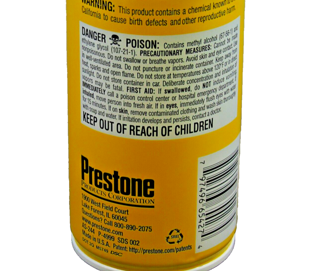 Prestone Windshield De-Icer Spray Cans 2 pack 17oz ea with Built in Scraper