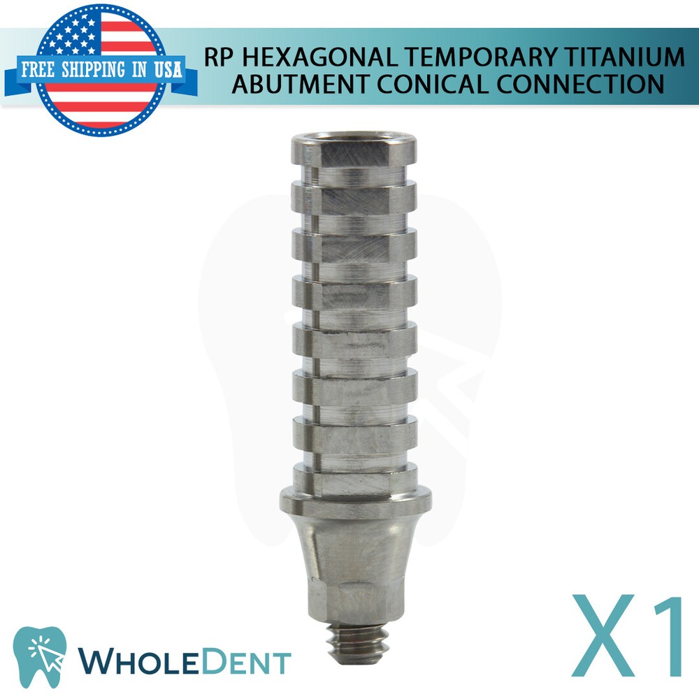 RP Conical Connection Hexagonal Temporary Titanium Abutment Dental Implant