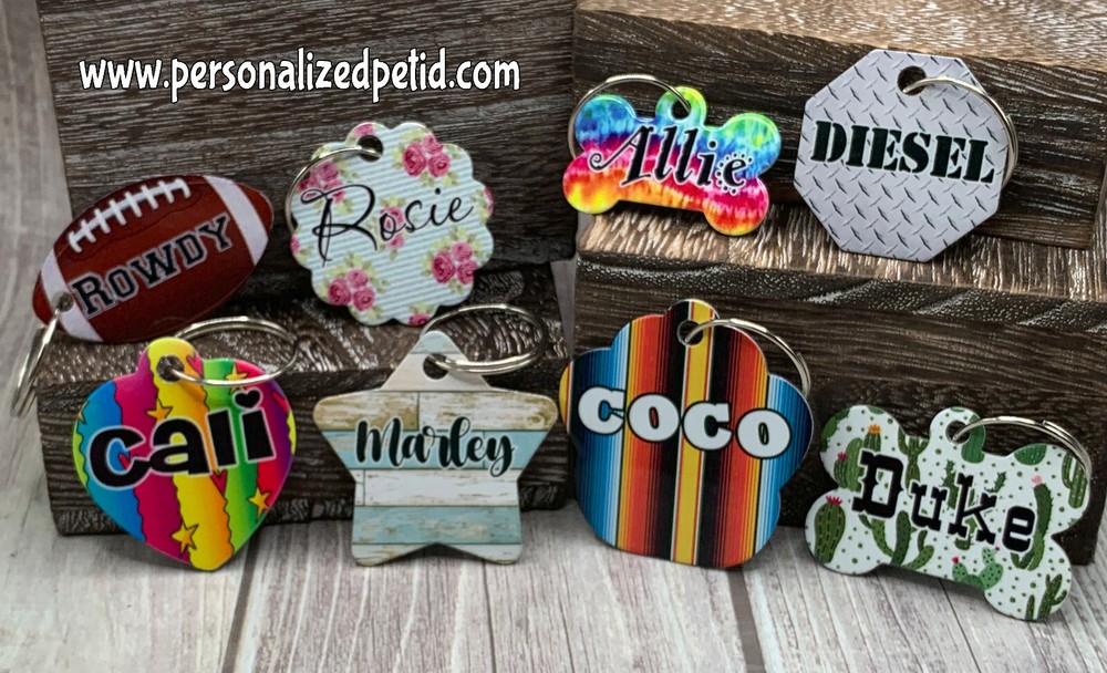 Flower Shaped Pet ID Name Tag Small | Personalized Custom Made to Order