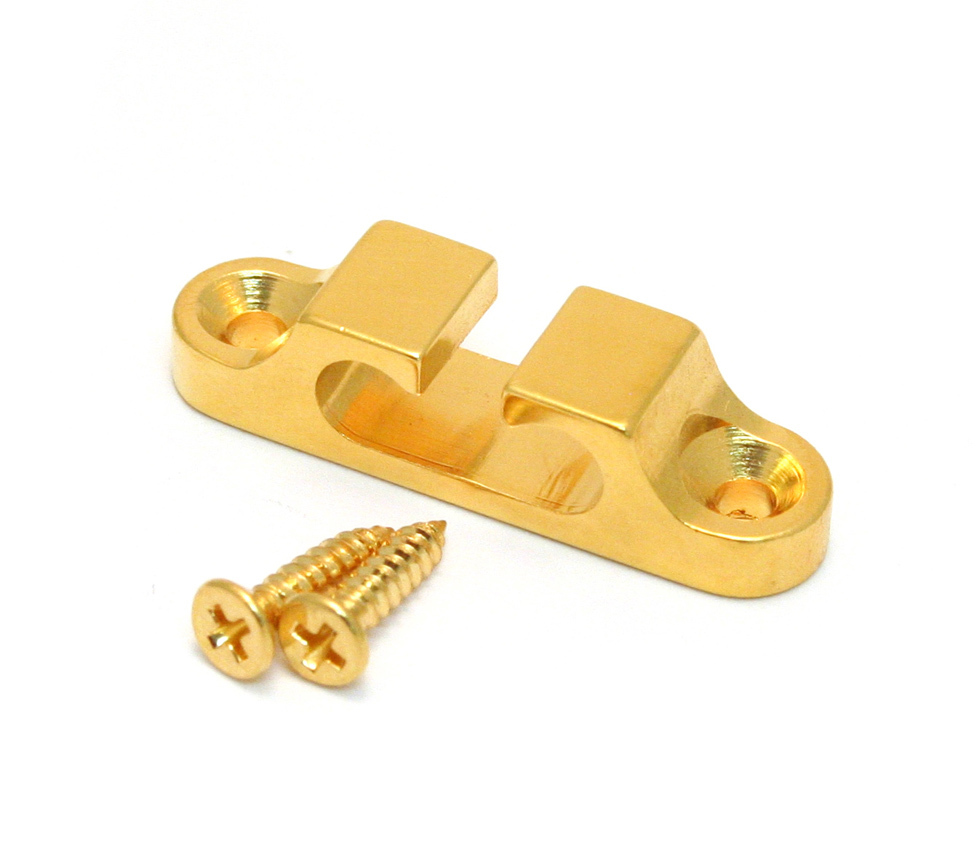 (1) Hipshot Gold Custom 2-String Bass Guitar String Guide/Retainer 2SR-02G