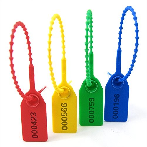(R) 100 Plastic Tamper Seals, Zip Ties for Fire Extinguishers Pull Tite Tags ...