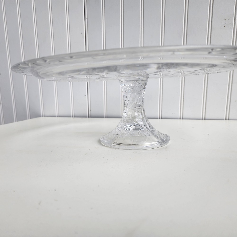 Gorgeous Goods Footed Cake Plate, 11" Clear Crystal Cake Server