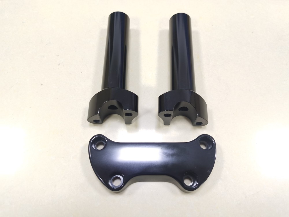 5.5" Handlebar Riser 1" Top Clamp Black For Harley Dyna Softail Fat Boy FLSTF