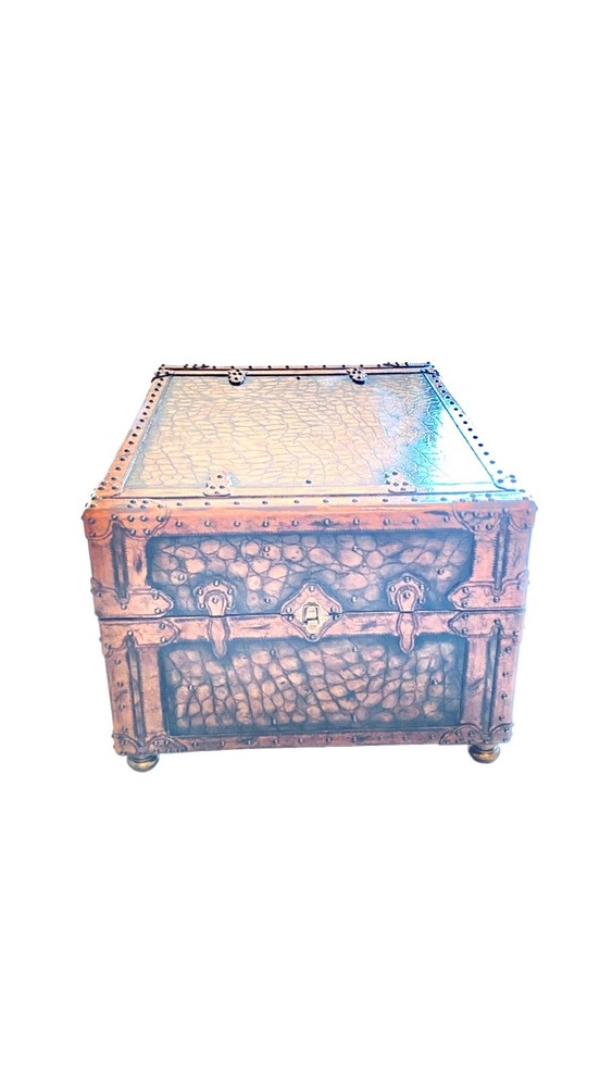 MAITLAND SMITH Leather Storage Trunk With Tray Insert