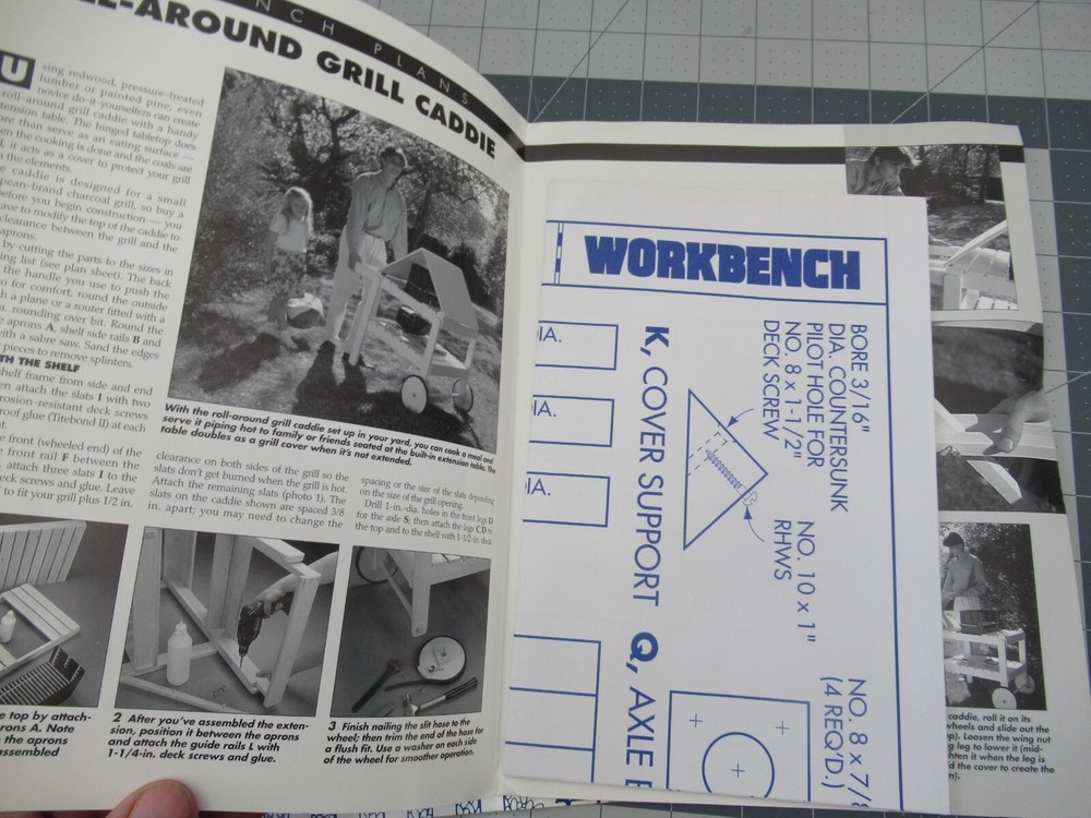 3 Workbench Project Plans. Bench, Deck, Grill Caddie