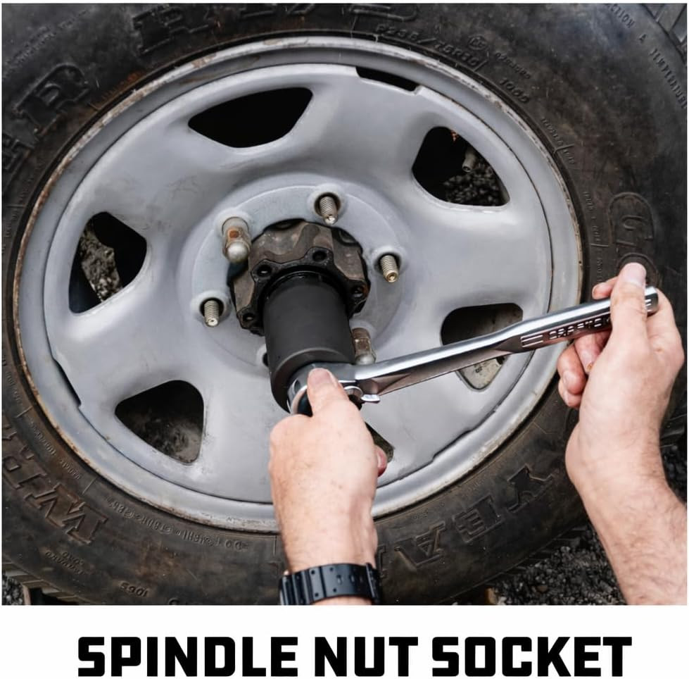 Spindle Nut Socket Tool Kit, 5 Piece, Remove Spindle Nuts, Various Size Lug Out