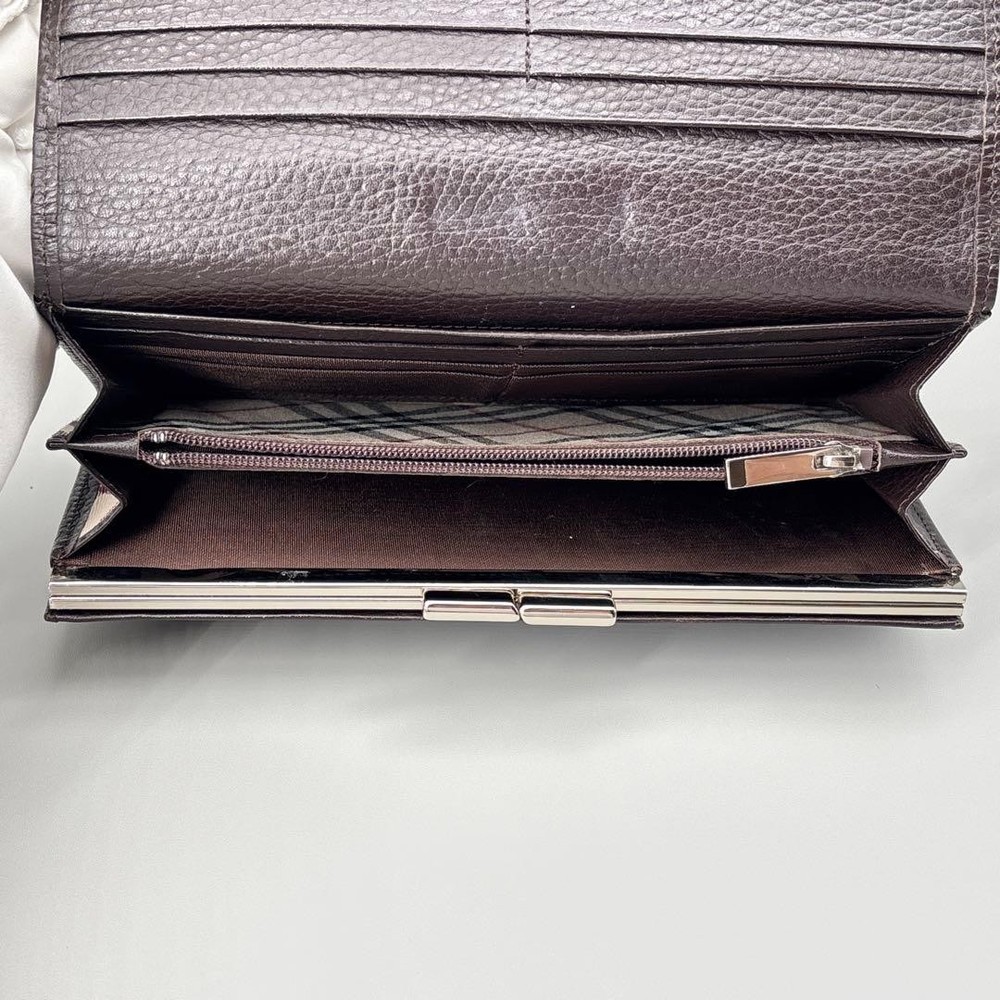 Burberry Nova Check Frame Long Wallet Leather