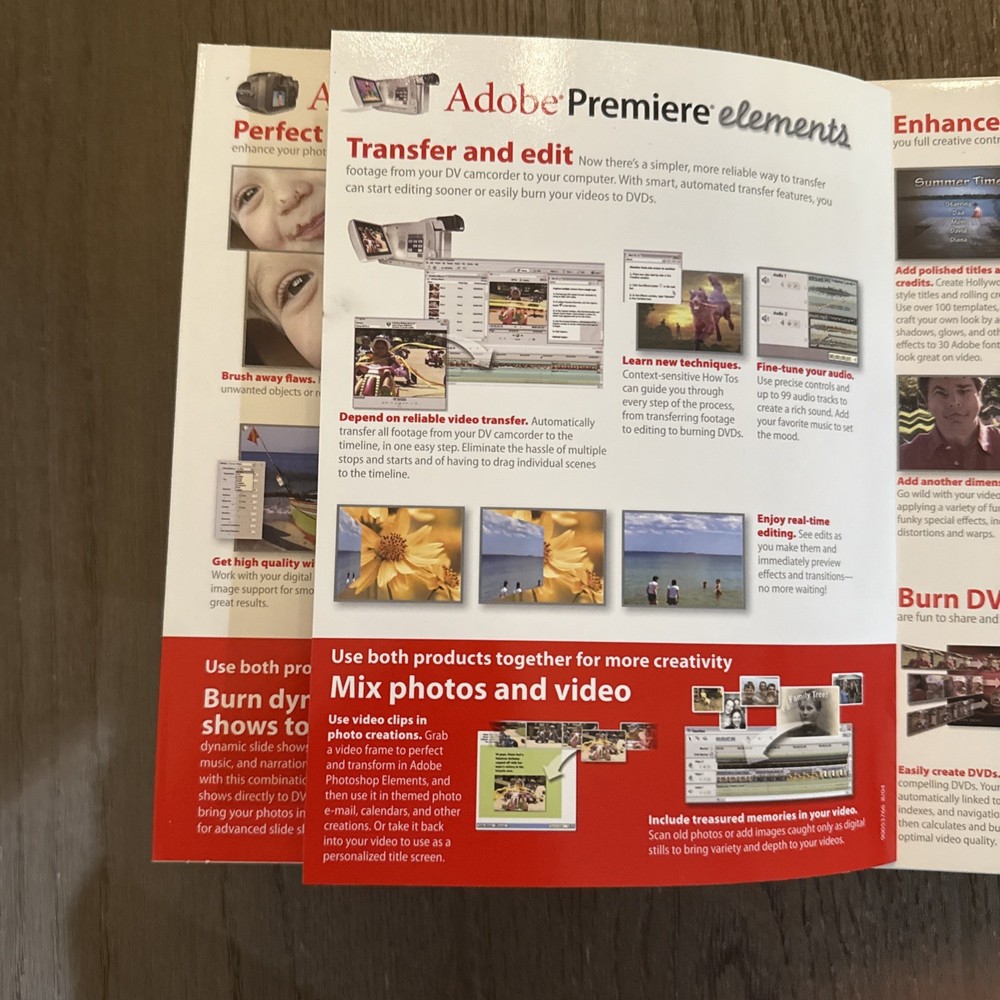 Adobe Photoshop Elements 3.0 PLUS Adobe Premiere Elements, for XP NEW SEALED!