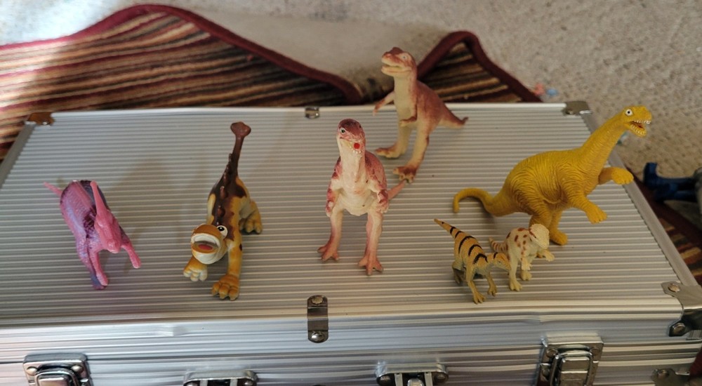 Hard Plastic Dinosaurs. Medium Sized. Set of 9