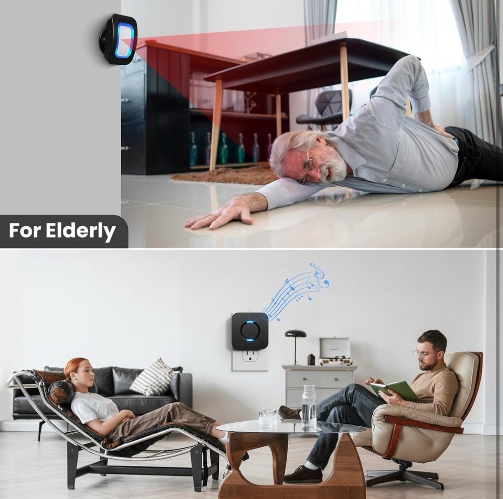 Wireless Motion Sensor LED w/500 FT Range Security Alert Monitor System