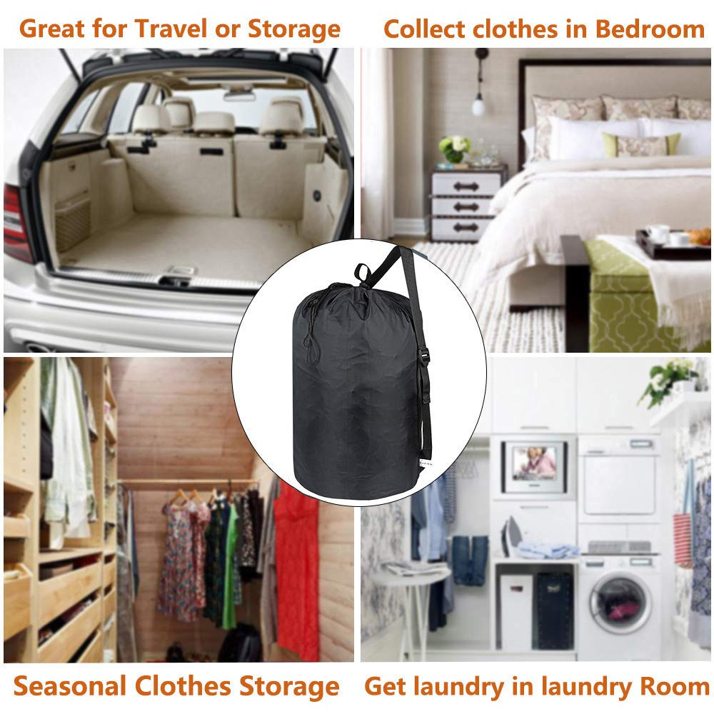 2 Pack Washable Laundry Bag with Strap, Laundry Backpack with Drawstring, Com...