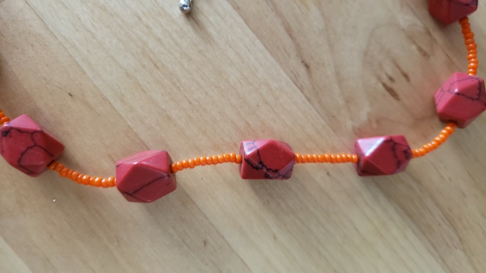 STONE Necklace , 18" + , HAND CRAFTED in USA