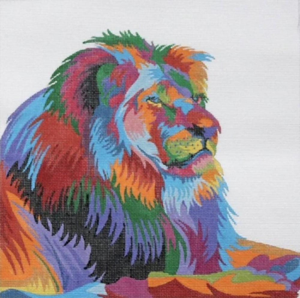 Needlepoint Handpainted PLD Designs Lion 10x10