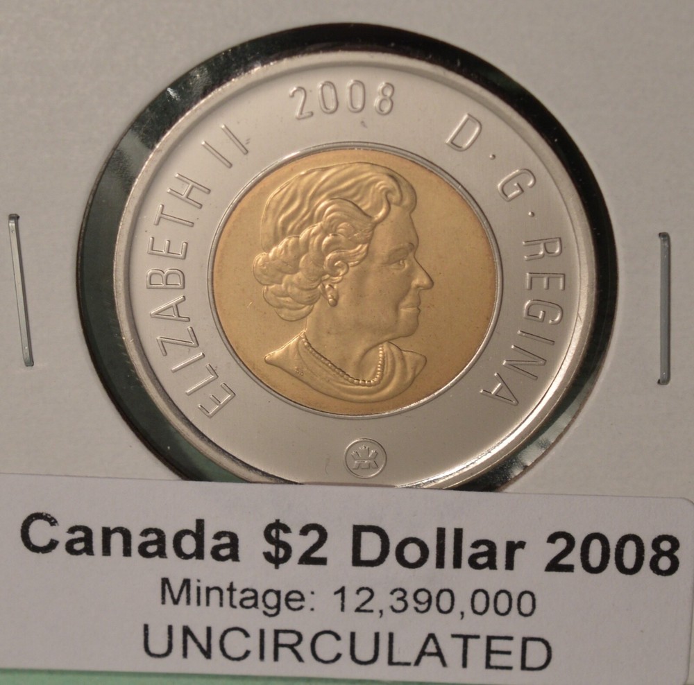 2008 - Canada Toonie $2 Dollar  - From Original Mint Roll 🇨🇦🇨🇦