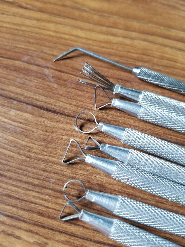 8 Lowe-Corning Metal Pottery, Ceramic, Clay Tool Set with easy grip handle