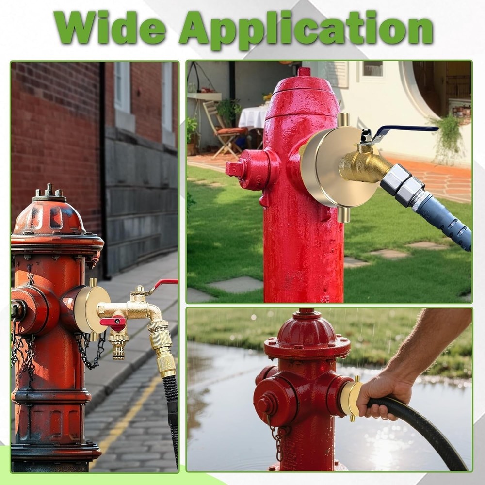 Lightweight Brass Fire Hydrant Adapter with Pin Lug - 1-1/2" x 3/4" Connection