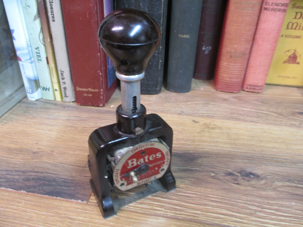 VINTAGE BATES Numbering Machine 6 Wheel Style E Stamper  NICE PIECE VINTAGE USED