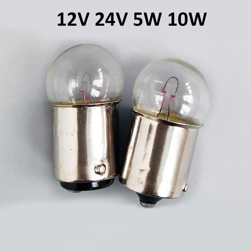 BA15s Bayonet Indicator Light Bulb Lamp Single/Double Contact 12V 24V 5W 10W