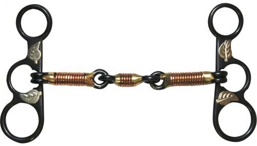 Showman Black Steel Bit w/ Engraved Silver Oak Leaf Accent Cheeks
