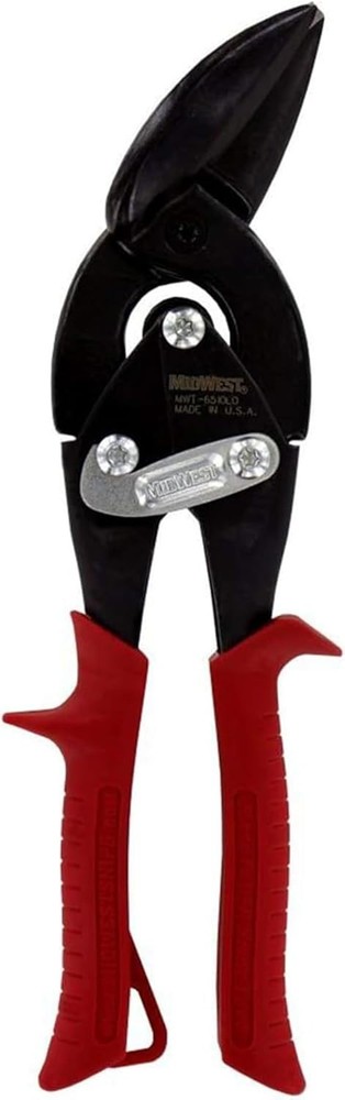 MIDWEST Blackout Series Aviation Snip - Left Cut Offset Tin Cutting Shears with