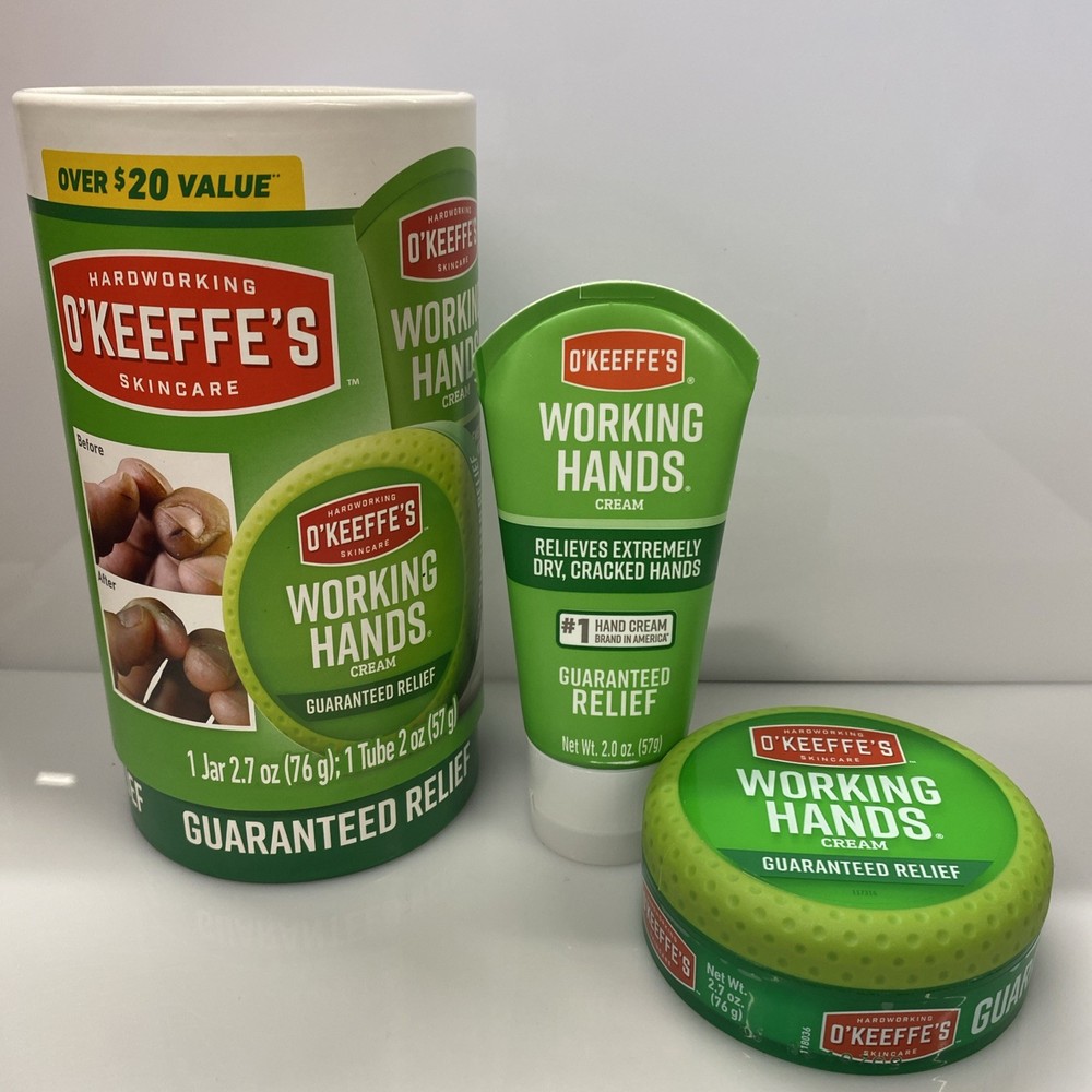 O’KEEFFE’S Working Hands Cream Value Pack 2.7 Oz Jar & 2 Oz
