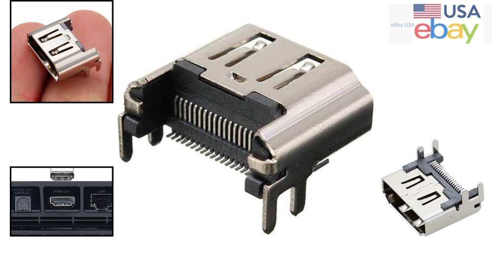 HDMI Connector Replacement Socket for Gaming Console, TV, Monitor, Projector