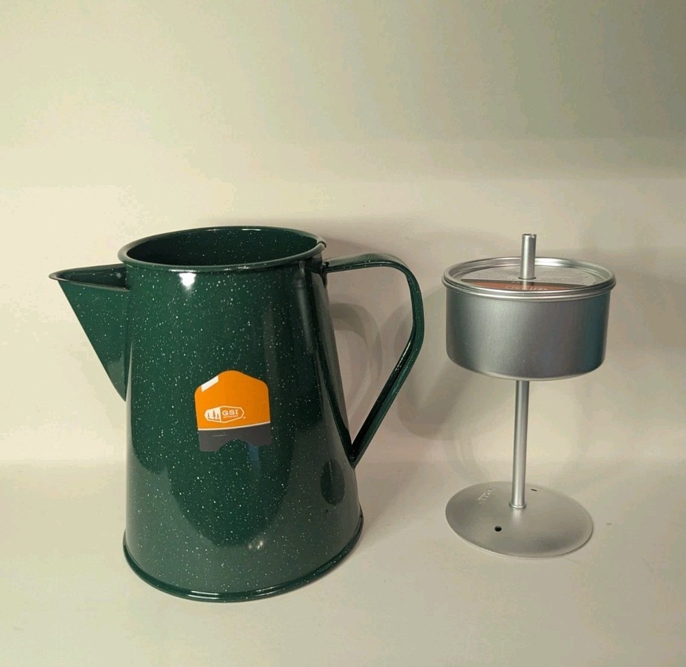 GSI Outdoors 8 Cup Enamelware Percolator/Coffee Pot  READ DESCRIPTION