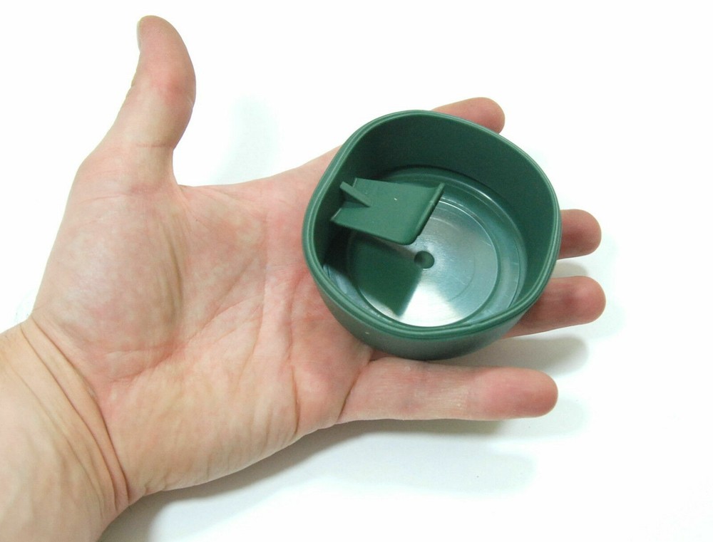FLEXI CUP MUG OLIVE - COLLAPSIBLE FOLDING CAMP MESS - ARMY MILITARY PLASTIC