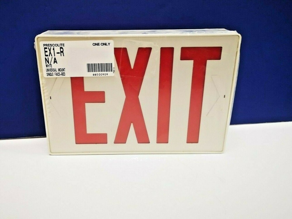 SINGLE FACE RED & WHITE Universal Mount Emergency EXIT Light Sign EX1-R NEW