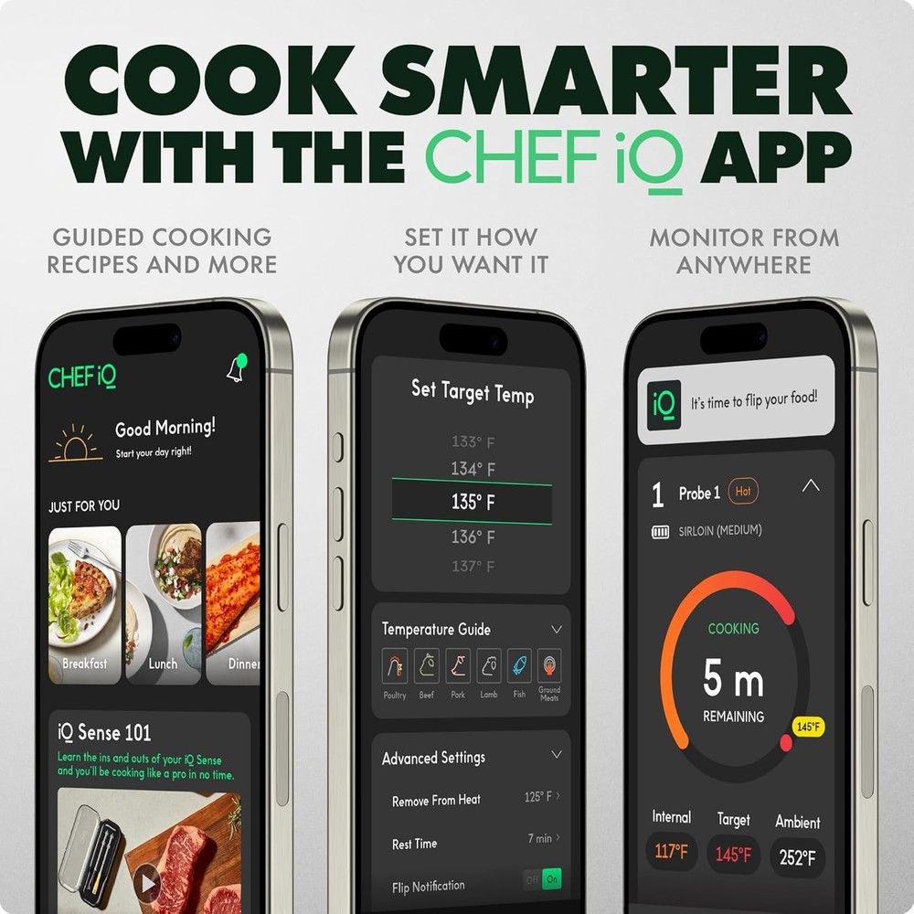 CHEF IQ Sense 1 Probe Smart Wireless Meat Thermometer (Open Box)
