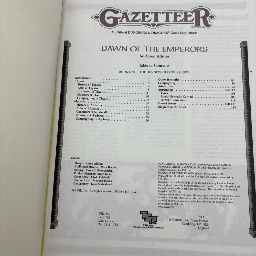 Dungeons & Dragons D&D Gazetteer Book One The Dungeon Masters Sourcebook 1037
