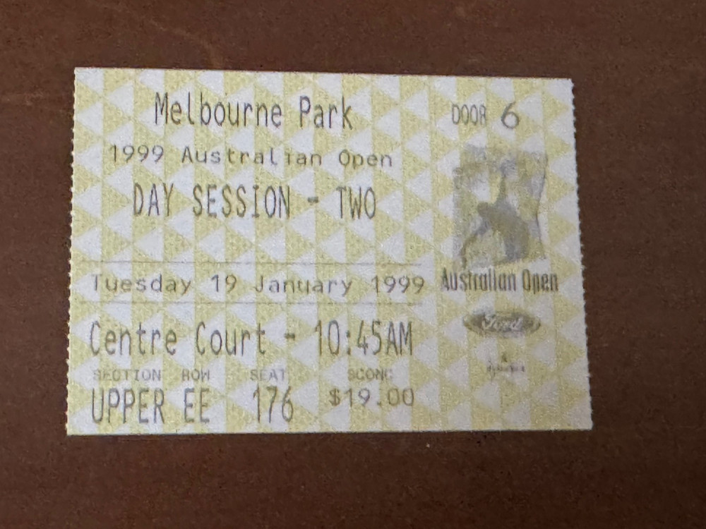 1999 Australian Open Tennis Ticket Andre Agassi Slava Dosedel