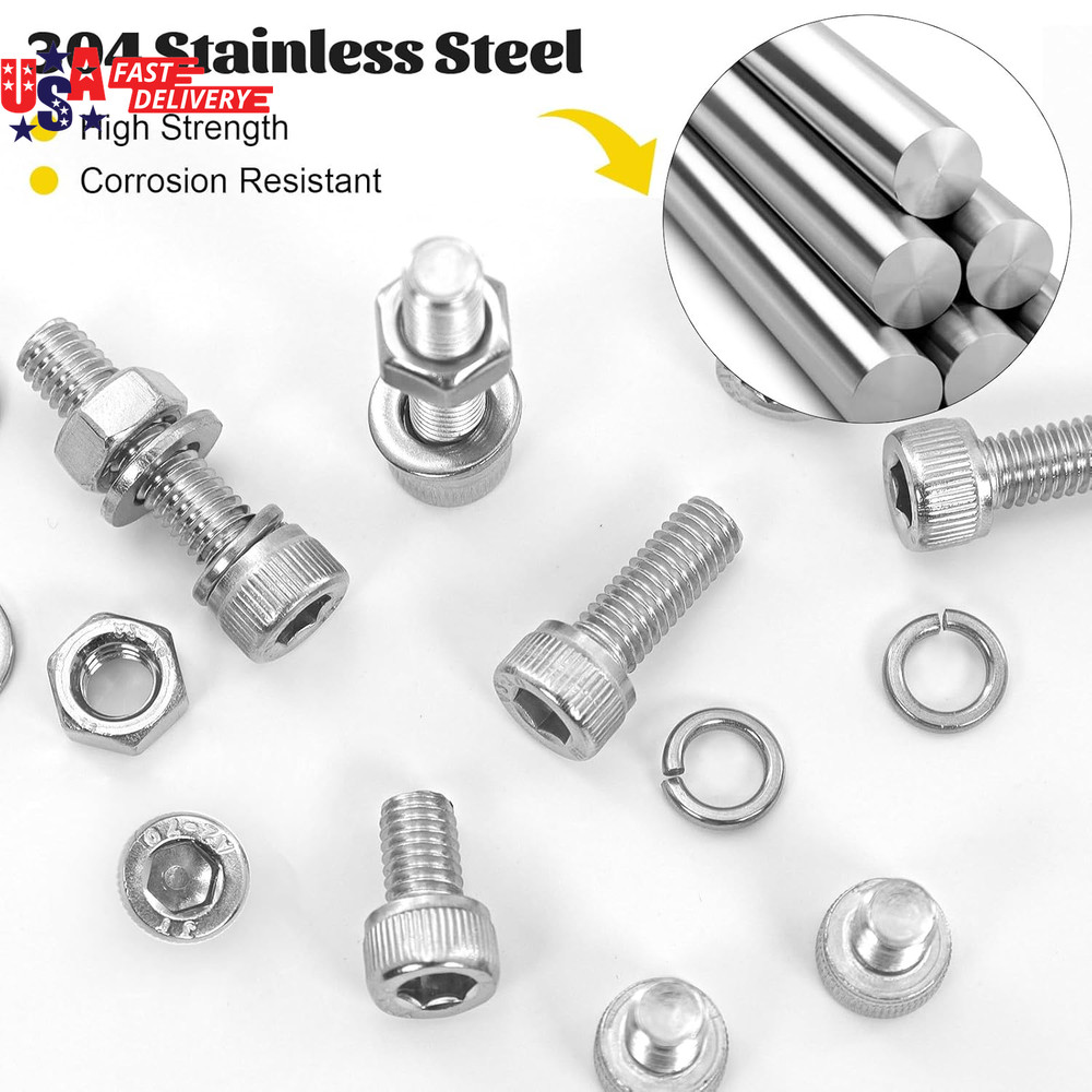 720Pcs M3 Screws Assortment Kit, Hex Socket Head Cap Bolts, Nuts & Washers Assor