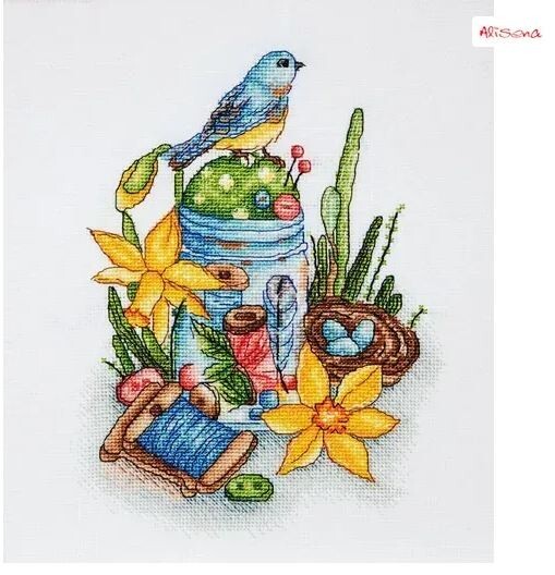 DIY Needlepoint Kit Needlework - Spring Cross-Stitch Craft Set for Home