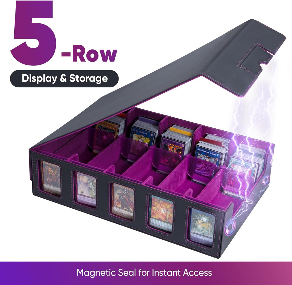 Trading Card Storage Box with Commander Display, 5-Row Deck Case (4000+ Cards),
