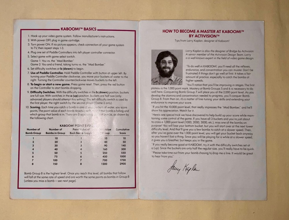 ATARI 2600 Activision Kaboom! (AG-010) - 1981 - Tested - See Description