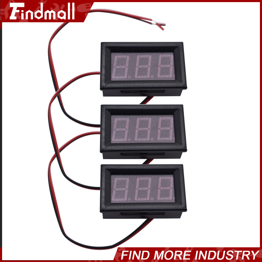 3× DC 4.5-30V Blue LED 3Digital Display Voltage Meter Voltmeter Panel Motorcycle