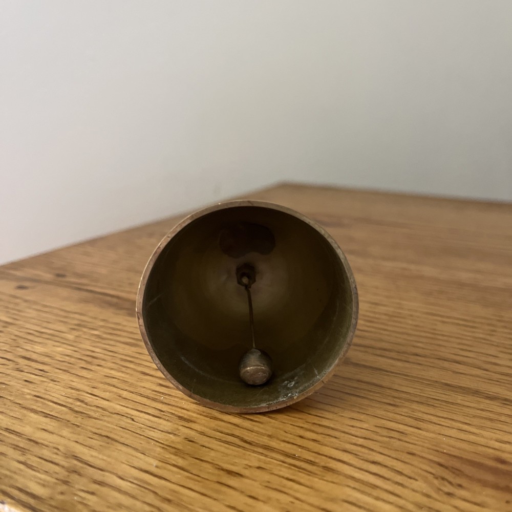Vintage Brass Bell W/ Wood Handle